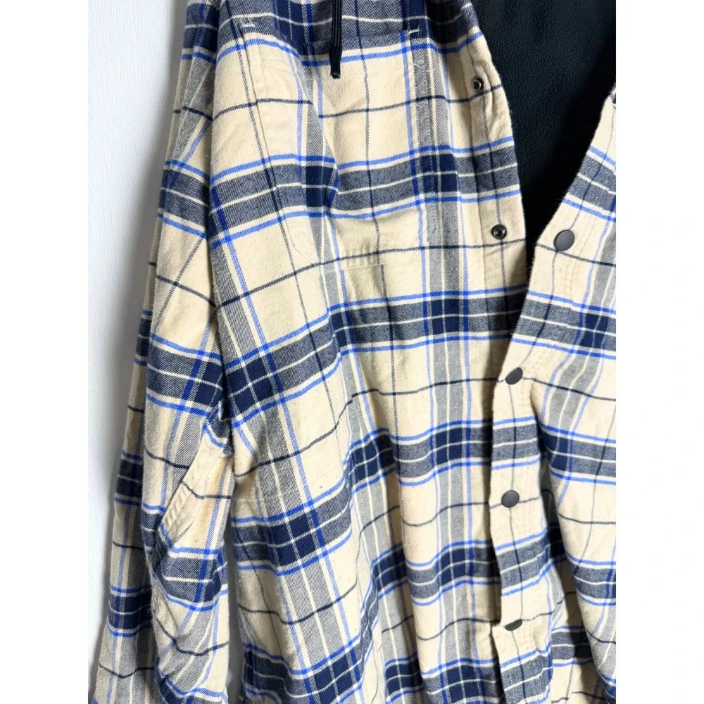 Carhartt Relaxed Fit Fleece Lined Flannel Hooded Shirt Jacket Plaid Mens XL